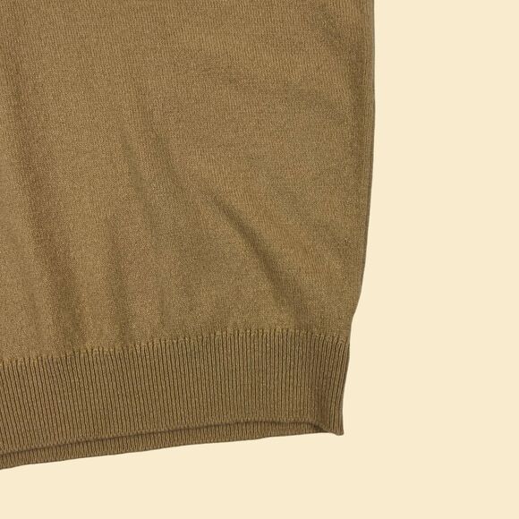 90s Burberrys sweater vest, vintage 42" beige lambswool Scotland made knit vest - Picture 8 of 9